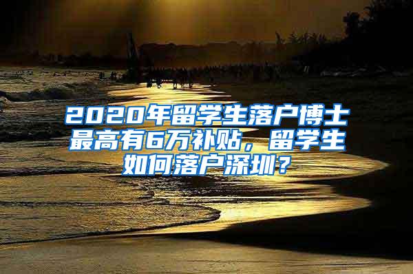 2020年留学生落户博士最高有6万补贴，留学生如何落户深圳？