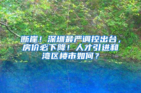 断崖！深圳最严调控出台，房价必下降！人才引进和湾区楼市如何？