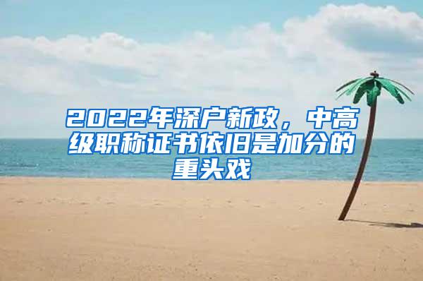 2022年深户新政，中高级职称证书依旧是加分的重头戏