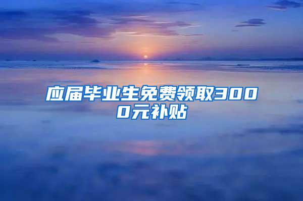 应届毕业生免费领取3000元补贴