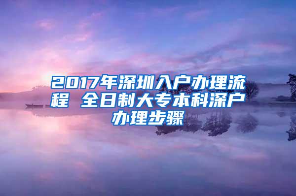 2017年深圳入户办理流程 全日制大专本科深户办理步骤