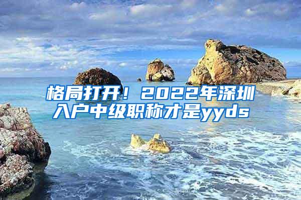 格局打开！2022年深圳入户中级职称才是yyds