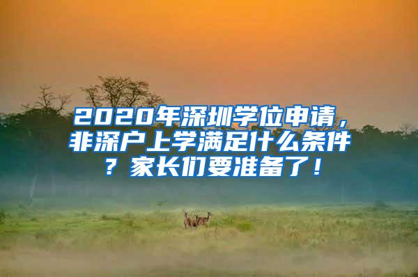 2020年深圳学位申请，非深户上学满足什么条件？家长们要准备了！