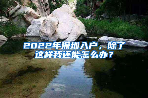 2022年深圳入户，除了这样我还能怎么办？