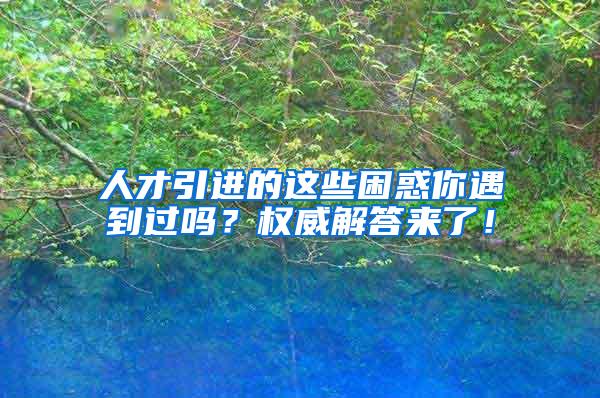 人才引进的这些困惑你遇到过吗？权威解答来了！