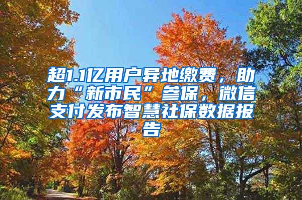 超1.1亿用户异地缴费，助力“新市民”参保，微信支付发布智慧社保数据报告