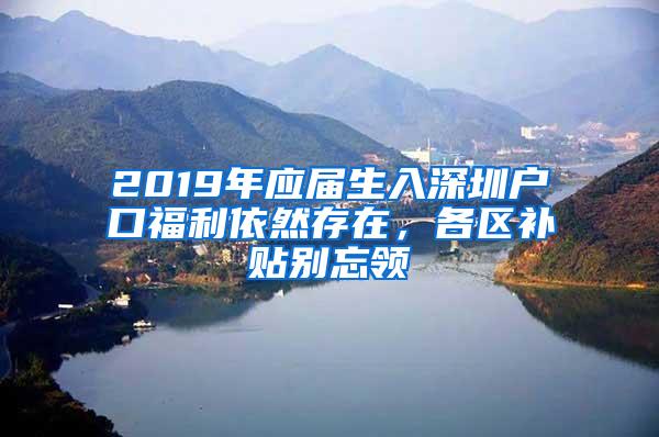 2019年应届生入深圳户口福利依然存在，各区补贴别忘领