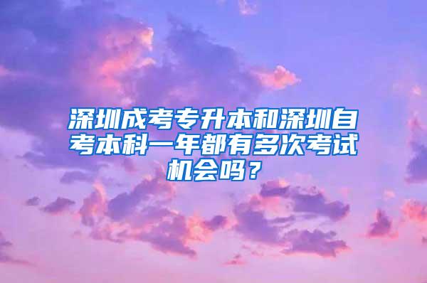 深圳成考专升本和深圳自考本科一年都有多次考试机会吗？