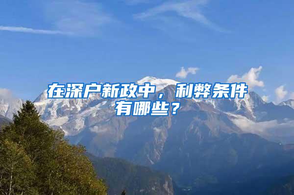 在深户新政中，利弊条件有哪些？