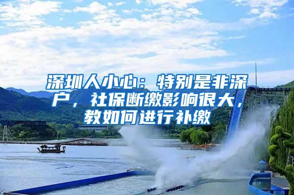 深圳人小心：特别是非深户，社保断缴影响很大，教如何进行补缴