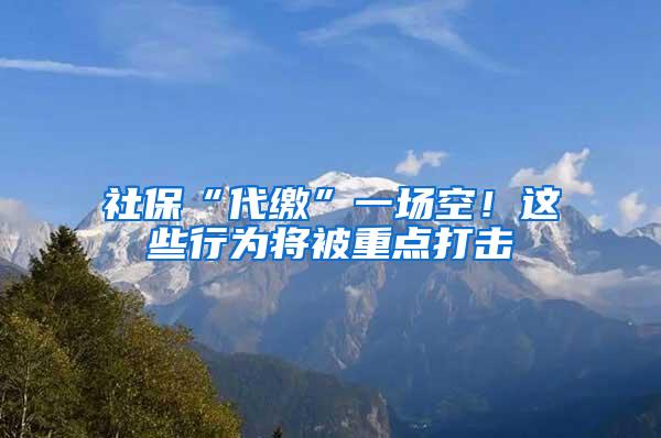 社保“代缴”一场空！这些行为将被重点打击