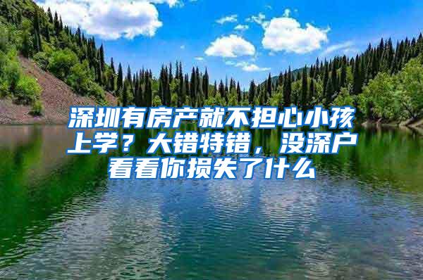 深圳有房产就不担心小孩上学？大错特错，没深户看看你损失了什么