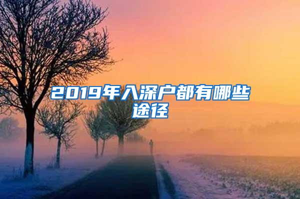 2019年入深户都有哪些途径