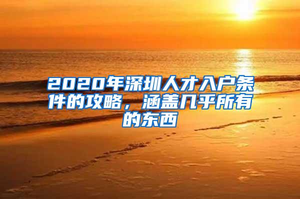 2020年深圳人才入户条件的攻略，涵盖几乎所有的东西