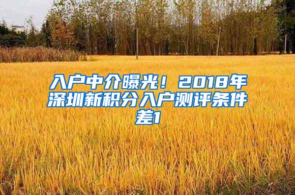 入户中介曝光！2018年深圳新积分入户测评条件差1