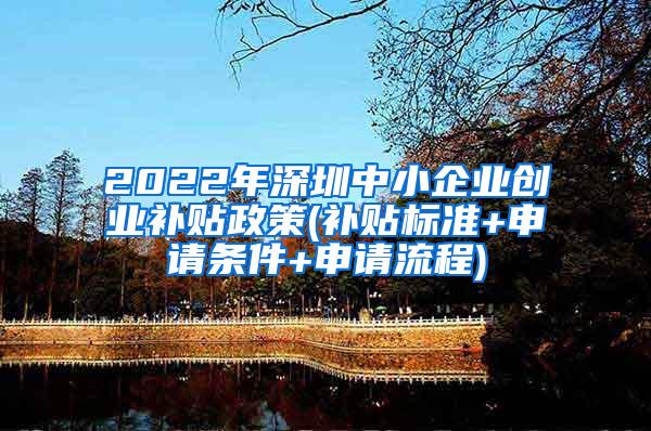 2022年深圳中小企业创业补贴政策(补贴标准+申请条件+申请流程)