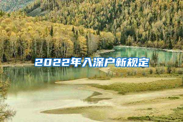 2022年入深户新规定