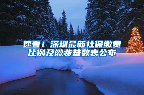 速看！深圳最新社保缴费比例及缴费基数表公布