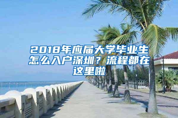 2018年应届大学毕业生怎么入户深圳？流程都在这里啦