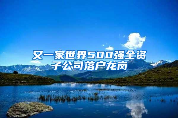 又一家世界500强全资子公司落户龙岗