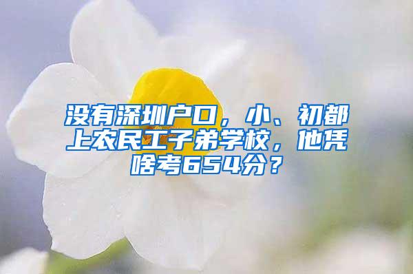 没有深圳户口，小、初都上农民工子弟学校，他凭啥考654分？