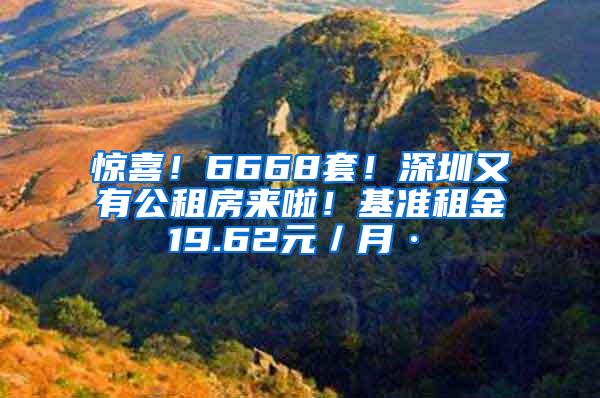 惊喜！6668套！深圳又有公租房来啦！基准租金19.62元／月·㎡