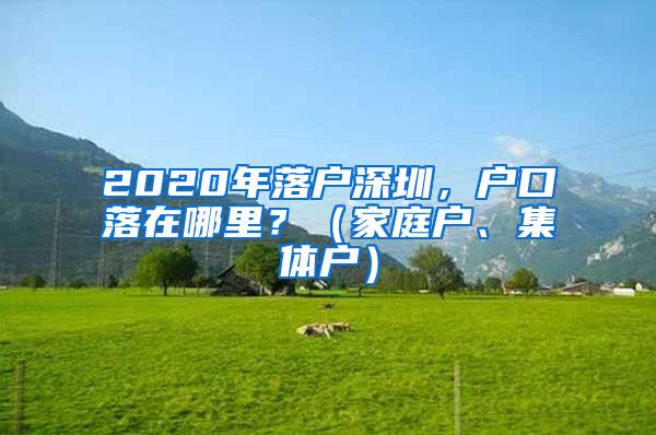 2020年落户深圳，户口落在哪里？（家庭户、集体户）