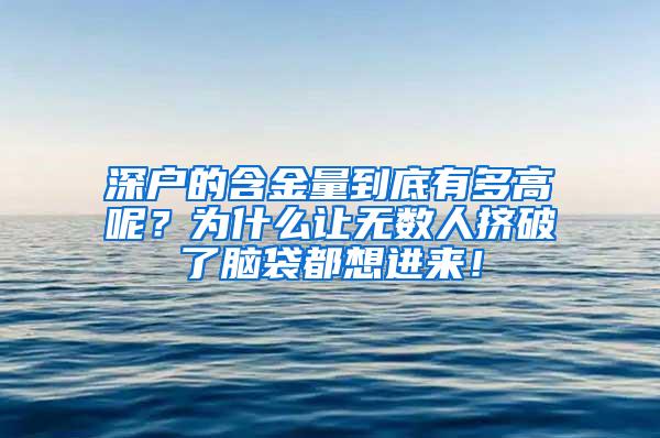 深户的含金量到底有多高呢？为什么让无数人挤破了脑袋都想进来！