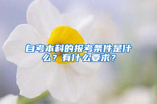 自考本科的报考条件是什么？有什么要求？