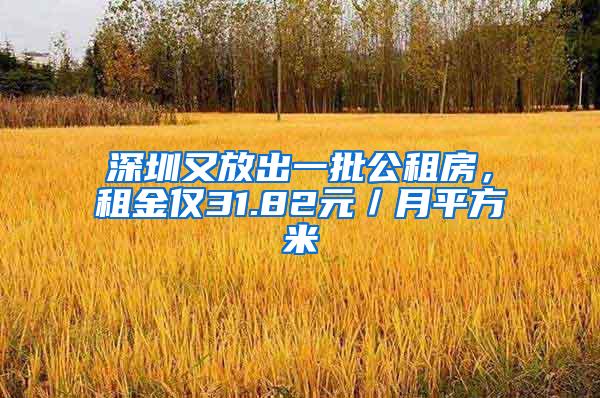 深圳又放出一批公租房，租金仅31.82元／月平方米