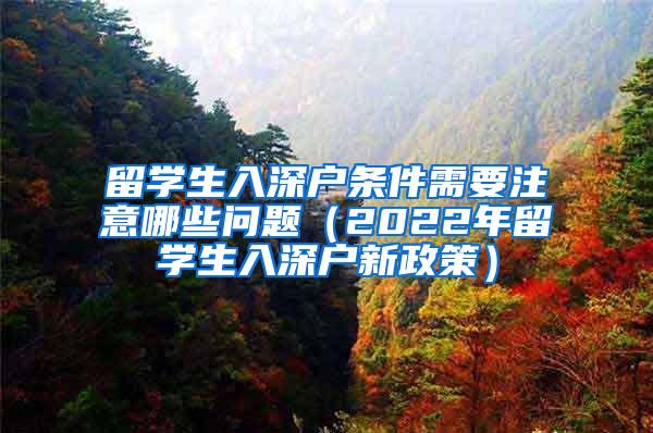 留学生入深户条件需要注意哪些问题（2022年留学生入深户新政策）