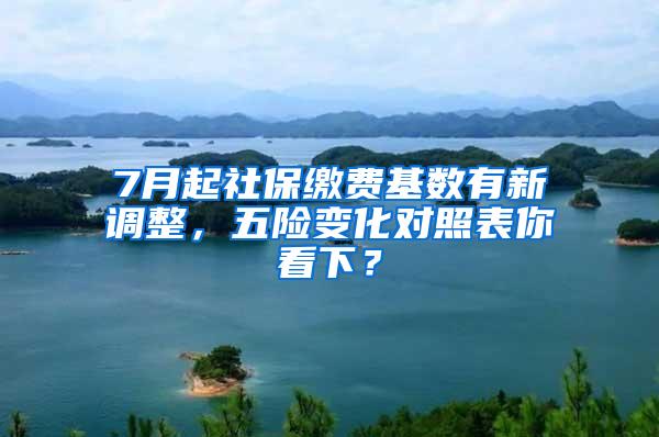 7月起社保缴费基数有新调整，五险变化对照表你看下？