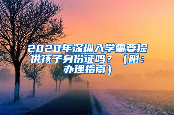 2020年深圳入学需要提供孩子身份证吗？（附：办理指南）