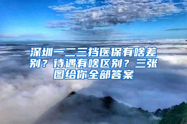 深圳一二三挡医保有啥差别？待遇有啥区别？三张图给你全部答案