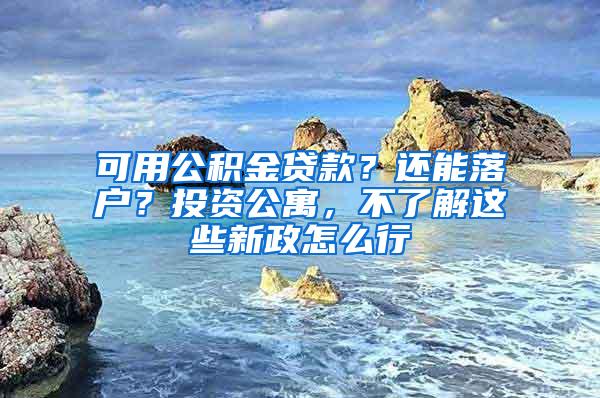 可用公积金贷款？还能落户？投资公寓，不了解这些新政怎么行