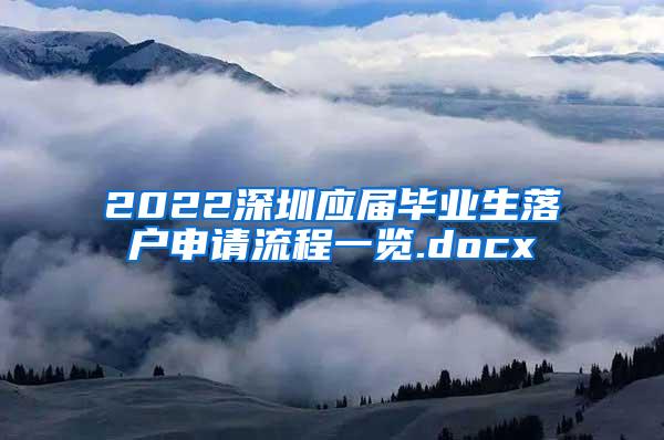 2022深圳应届毕业生落户申请流程一览.docx