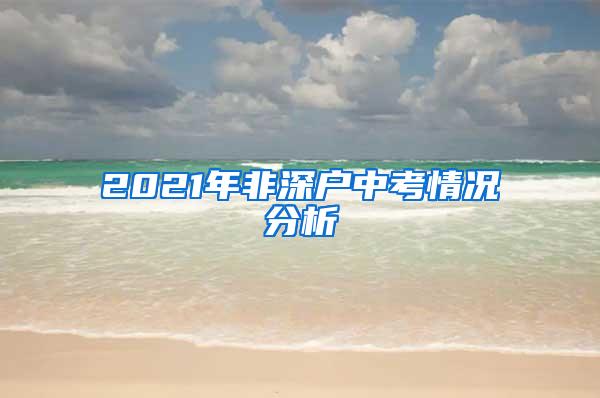 2021年非深户中考情况分析