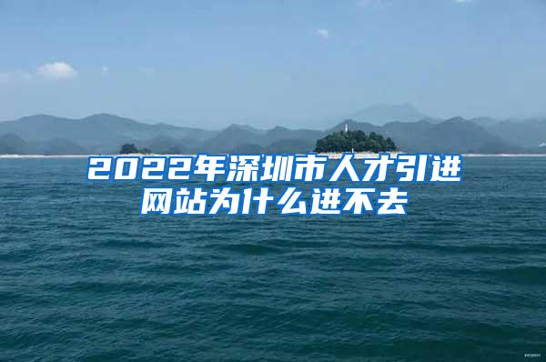 2022年深圳市人才引进网站为什么进不去