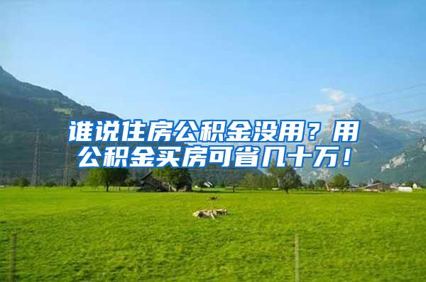 谁说住房公积金没用？用公积金买房可省几十万！