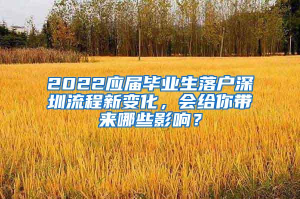 2022应届毕业生落户深圳流程新变化，会给你带来哪些影响？