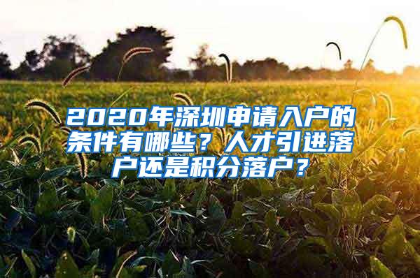 2020年深圳申请入户的条件有哪些？人才引进落户还是积分落户？