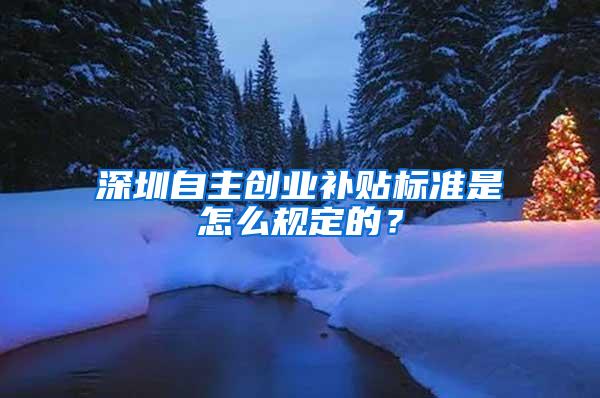 深圳自主创业补贴标准是怎么规定的？