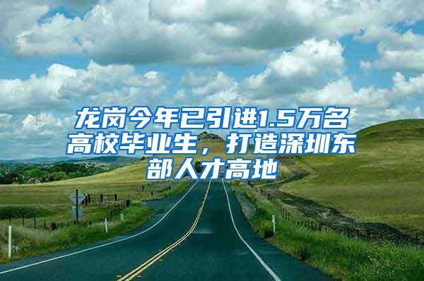 龙岗今年已引进1.5万名高校毕业生，打造深圳东部人才高地