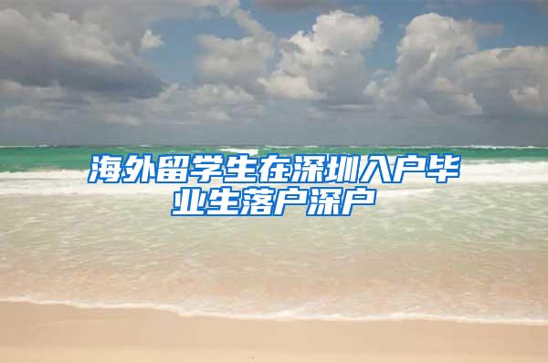 海外留学生在深圳入户毕业生落户深户