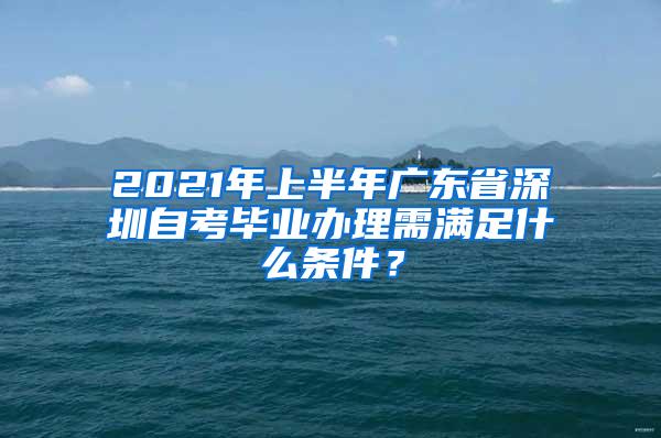 2021年上半年广东省深圳自考毕业办理需满足什么条件？