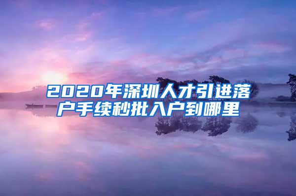 2020年深圳人才引进落户手续秒批入户到哪里