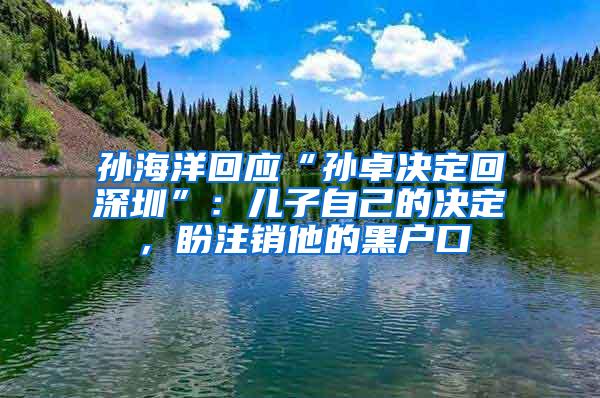 孙海洋回应“孙卓决定回深圳”：儿子自己的决定，盼注销他的黑户口