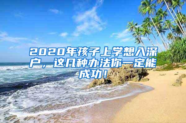 2020年孩子上学想入深户，这几种办法你一定能成功！