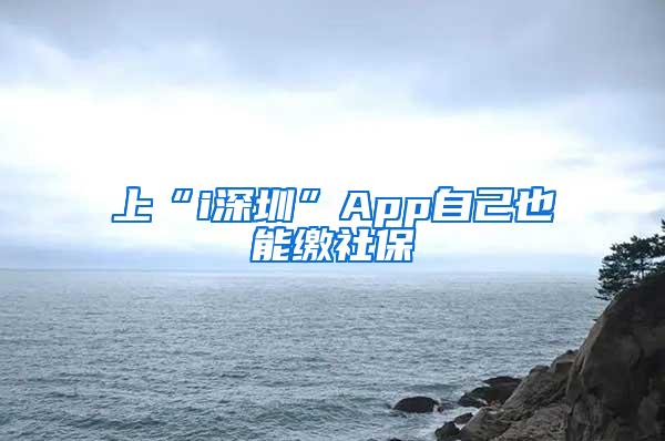 上“i深圳”App自己也能缴社保