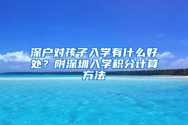 深户对孩子入学有什么好处？附深圳入学积分计算方法